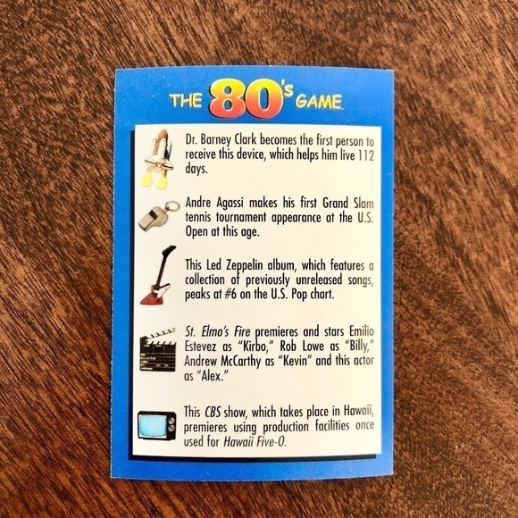 The 80s Game,‎ 80s Trivia Board Game, Vintage, 2001, Nice Condition - Picture 10 of 13